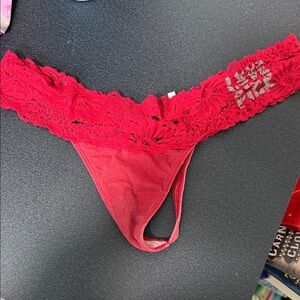 Red Lace Thong pre loved